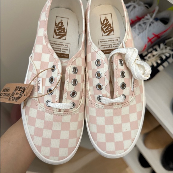 Vans Shoes - Vans Pink and White Checkerboard Authentic Sneakers